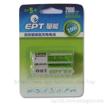 2*AA2000mah Ni-MH battery for electronic toys